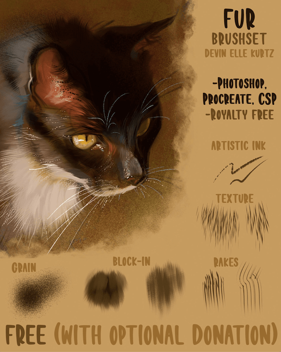 fur brushes free procreate