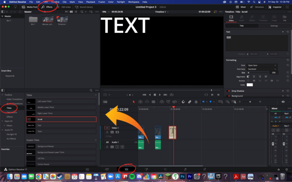 add text in davinci resolve free