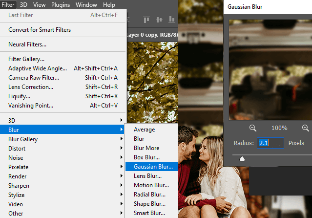 how to blur part of image in photoshop