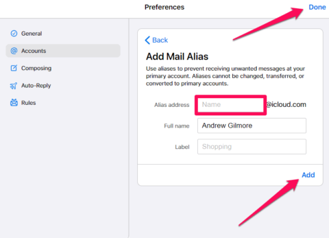 can you change your email name on iphone