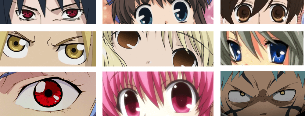 Set of anime style eyes stock illustration. Illustration of human -  148152538