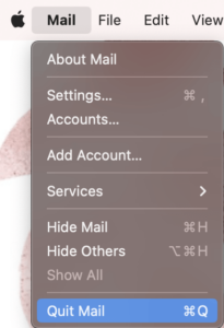 how to force quit mail on mac