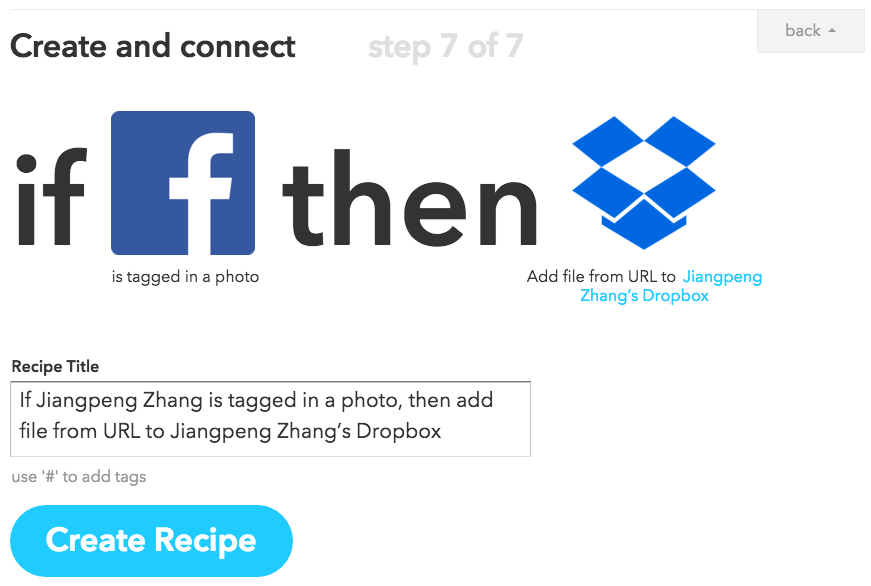 IFTTT Facebook to Dropbox