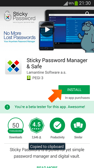 where does sticky password put its database on android where does sticky password put its database on android