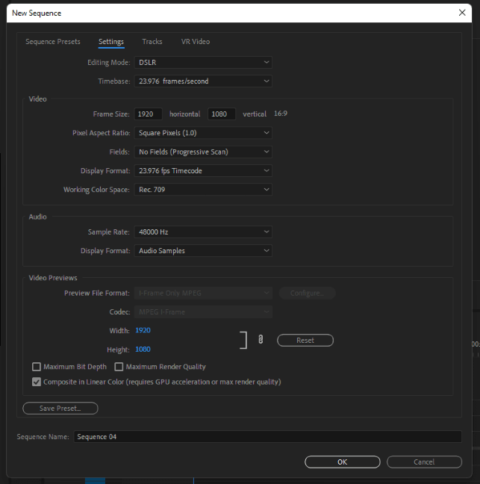 adobe premiere change sequence resolution