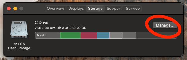 macbook pro startup disk full