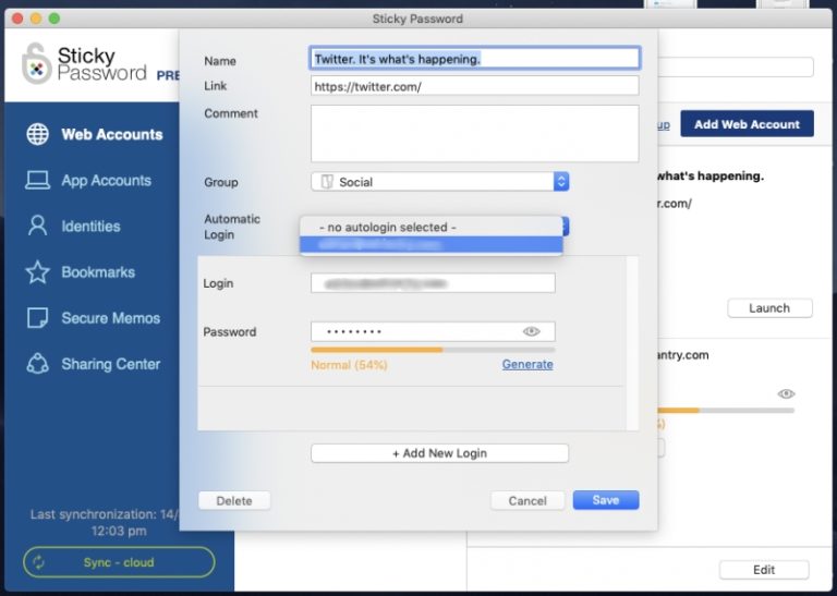 sticky password not syncing