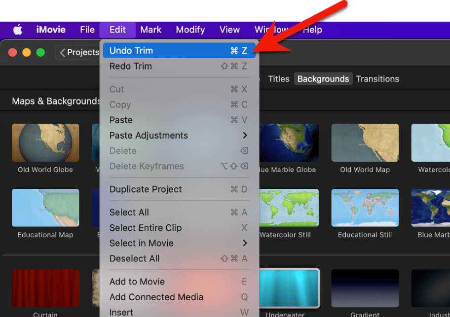 How To Undo Or Redo Something On IMovie On Mac