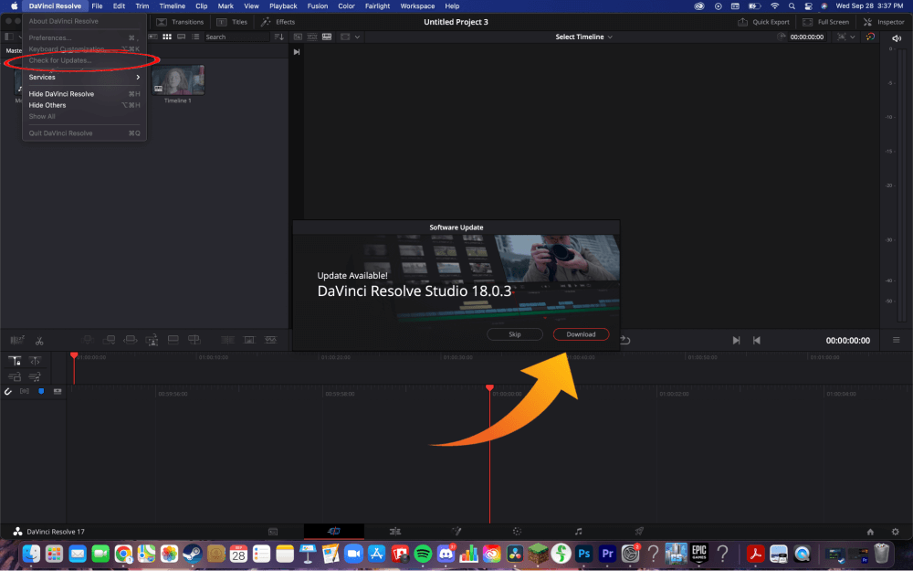 how to update davinci resolve 15 to 16 free version