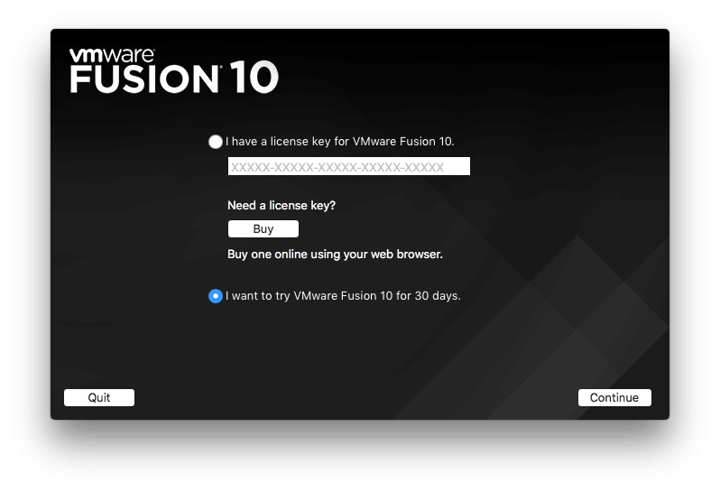 vmware fusion 10 license key