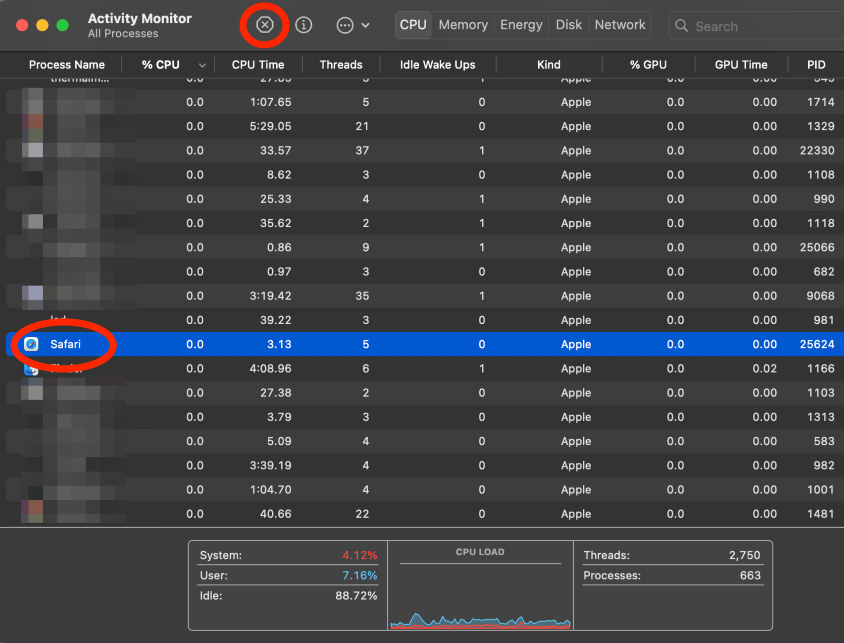 how to force close safari on macbook