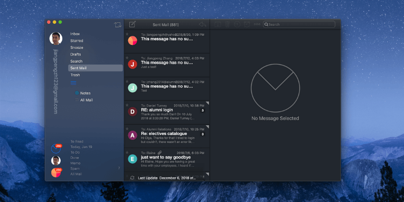 Airmail running on macOS Mojave