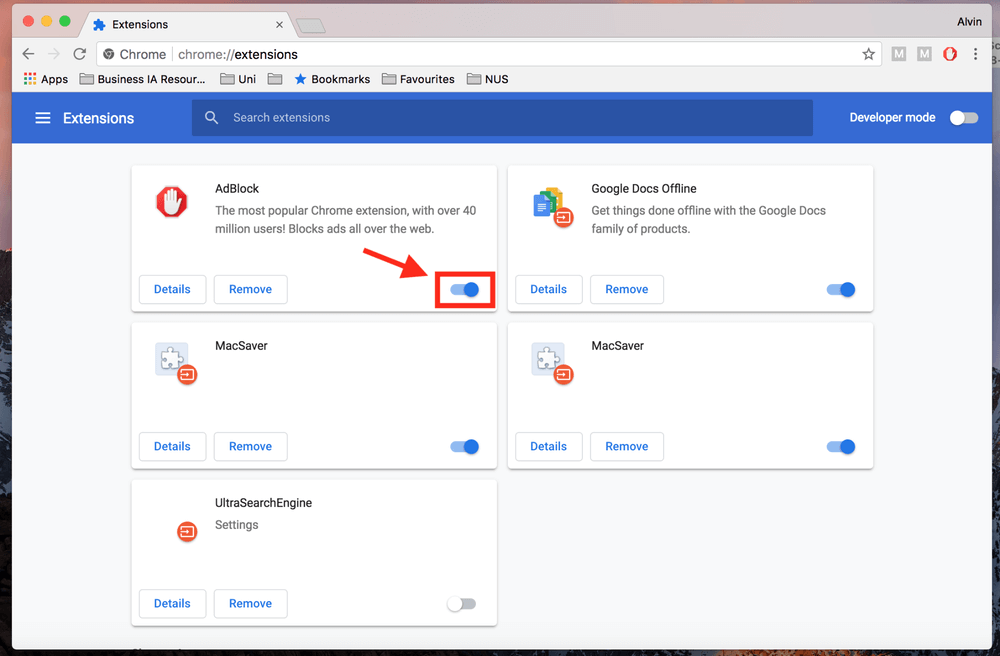 How do I remove content blocker from Chrome?