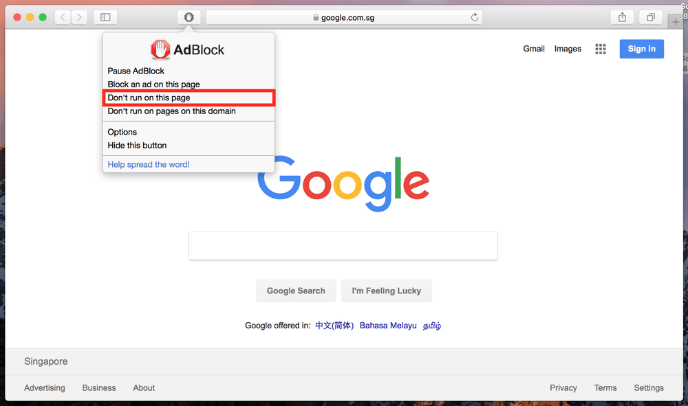 how to disable ad blocker safari