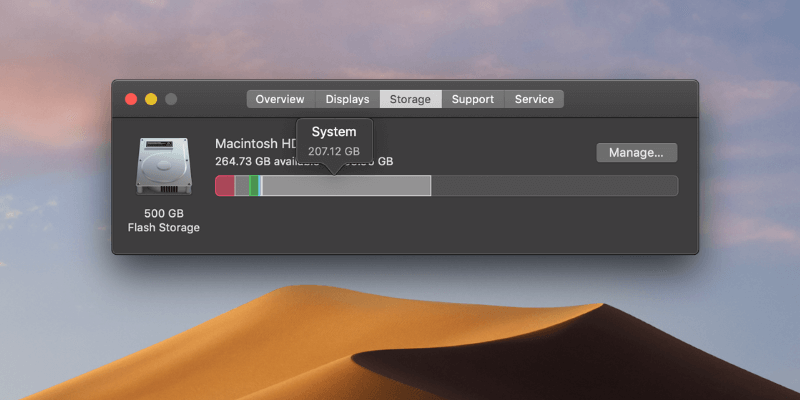 Mac os system takes too much space