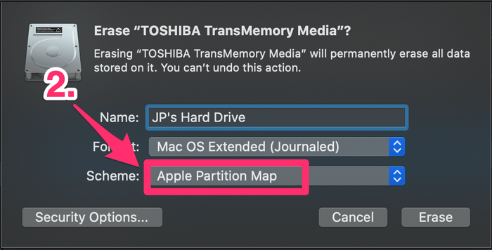 delete partition external hard drive mac