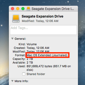 my mac wont format seagate drive to exfat