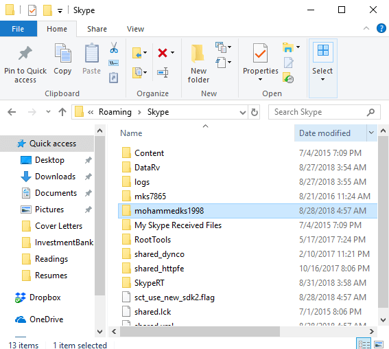 skype received files folder location