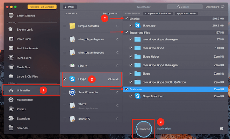 uninstall skype for business on mac
